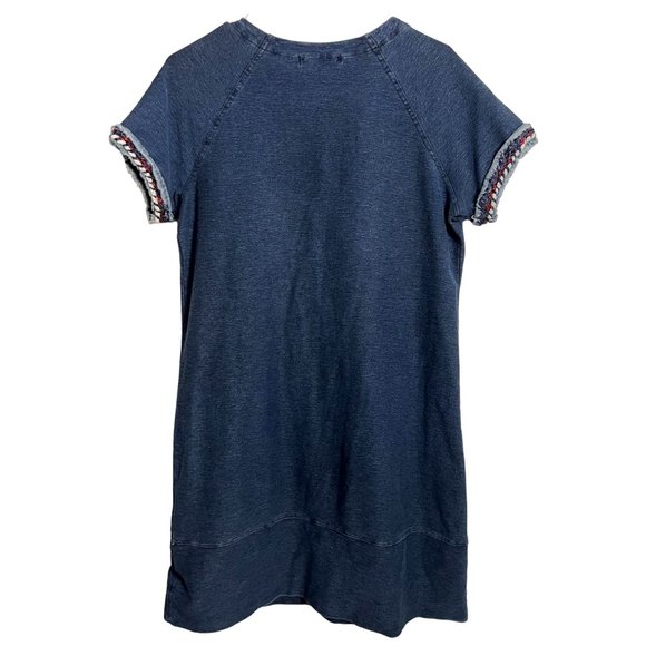Max Jeans women's blue pullover dress size M denim look, short sleeve - Picture 4 of 9
